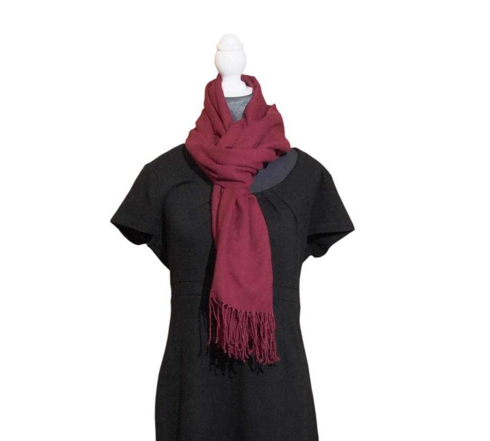 True Red Large Scarf Shawl Wrap Tight Knit Cotton-Like Unbranded No Tag Romantic - Picture 1 of 8